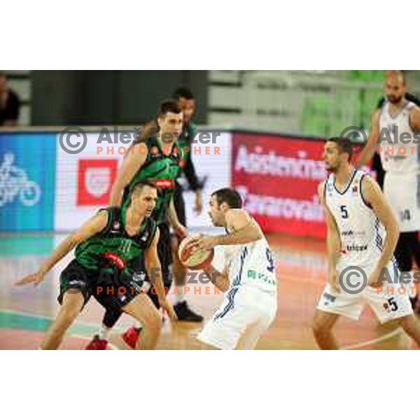 Domen Lorbek of Petrol Olimpija in action during ABA league basketball match between Petrol Olimpija and MZT Skopje Aerodrom in SRC Stozice, Ljubljana on November 12, 2017