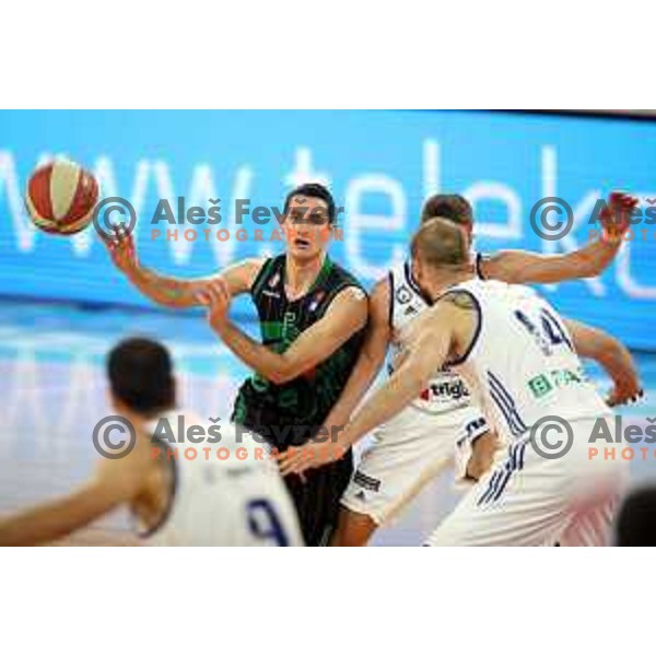 Jan Span of Petrol Olimpija in action during ABA league basketball match between Petrol Olimpija and MZT Skopje Aerodrom in SRC Stozice, Ljubljana on November 12, 2017