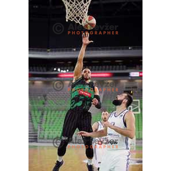 Jordan Morgan of Petrol Olimpija in action during ABA league basketball match between Petrol Olimpija and MZT Skopje Aerodrom in SRC Stozice, Ljubljana on November 12, 2017