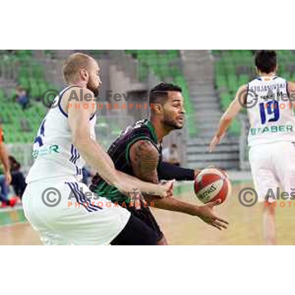 Devin Oliver of Petrol Olimpija in action during ABA league basketball match between Petrol Olimpija and MZT Skopje Aerodrom in SRC Stozice, Ljubljana on November 12, 2017