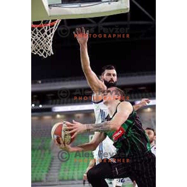 Gregor Hrovat of Petrol Olimpija in action during ABA league basketball match between Petrol Olimpija and MZT Skopje Aerodrom in SRC Stozice, Ljubljana on November 12, 2017