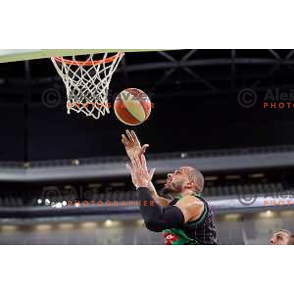 Jordan Morgan of Petrol Olimpija in action during ABA league basketball match between Petrol Olimpija and MZT Skopje Aerodrom in SRC Stozice, Ljubljana on November 12, 2017