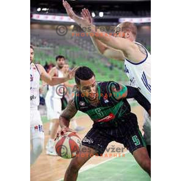 Devin Oliver of Petrol Olimpija in action during ABA league basketball match between Petrol Olimpija and MZT Skopje Aerodrom in SRC Stozice, Ljubljana on November 12, 2017