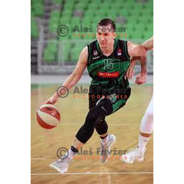 Gregor Hrovat of Petrol Olimpija in action during ABA league basketball match between Petrol Olimpija and MZT Skopje Aerodrom in SRC Stozice, Ljubljana on November 12, 2017