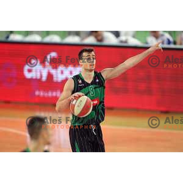Roko Badzim of Petrol Olimpija in action during ABA league basketball match between Petrol Olimpija and MZT Skopje Aerodrom in SRC Stozice, Ljubljana on November 12, 2017