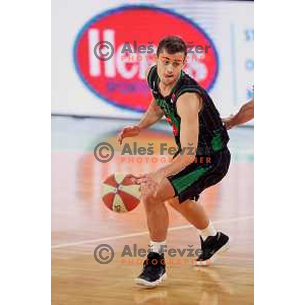 Roko Badzim of Petrol Olimpija in action during ABA league basketball match between Petrol Olimpija and MZT Skopje Aerodrom in SRC Stozice, Ljubljana on November 12, 2017