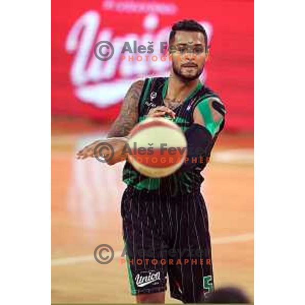 Devin Oliver of Petrol Olimpija in action during ABA league basketball match between Petrol Olimpija and MZT Skopje Aerodrom in SRC Stozice, Ljubljana on November 12, 2017