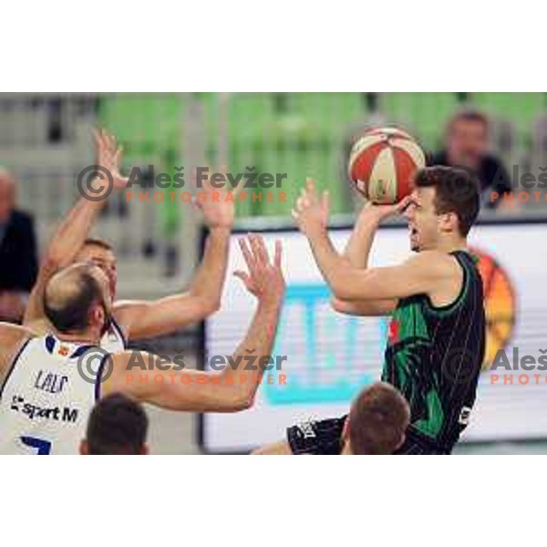 Roko Badzim of Petrol Olimpija in action during ABA league basketball match between Petrol Olimpija and MZT Skopje Aerodrom in SRC Stozice, Ljubljana on November 12, 2017