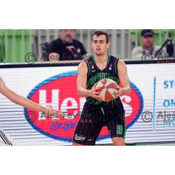 Roko Badzim of Petrol Olimpija in action during ABA league basketball match between Petrol Olimpija and MZT Skopje Aerodrom in SRC Stozice, Ljubljana on November 12, 2017
