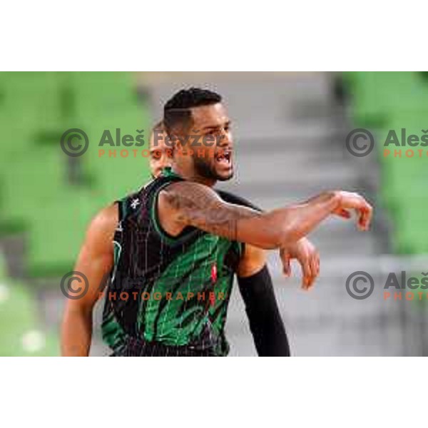 Devin Oliver of Petrol Olimpija in action during ABA league basketball match between Petrol Olimpija and MZT Skopje Aerodrom in SRC Stozice, Ljubljana on November 12, 2017