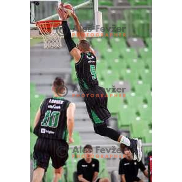 Jordan Morgan of Petrol Olimpija in action during ABA league basketball match between Petrol Olimpija and MZT Skopje Aerodrom in SRC Stozice, Ljubljana on November 12, 2017