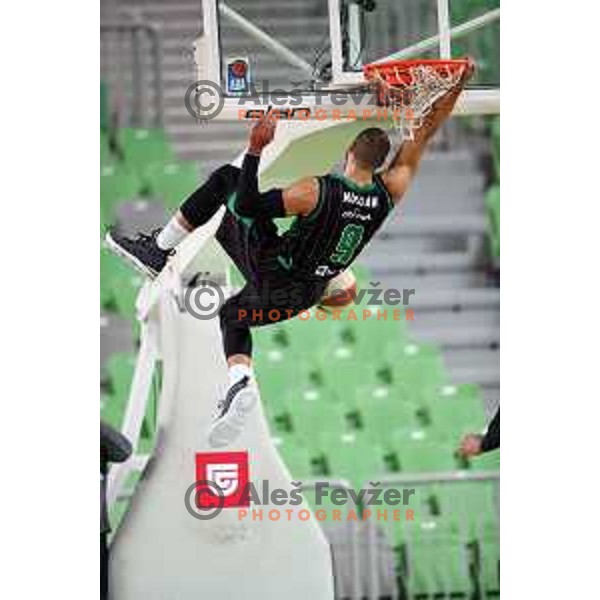 Jordan Morgan of Petrol Olimpija in action during ABA league basketball match between Petrol Olimpija and MZT Skopje Aerodrom in SRC Stozice, Ljubljana on November 12, 2017