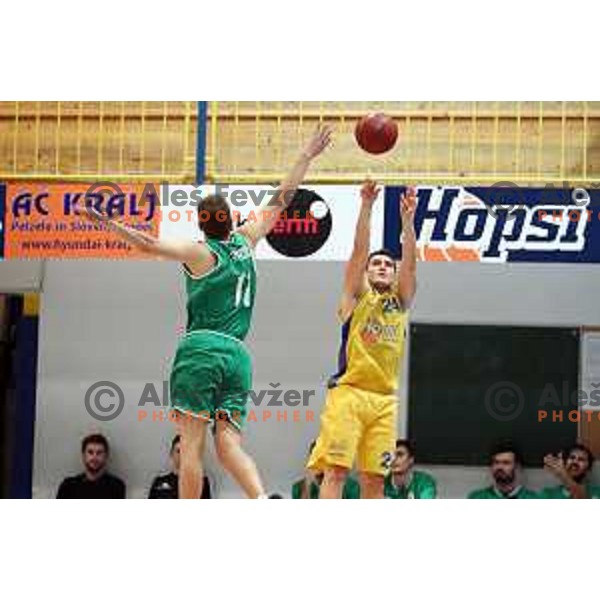 Tjaz Rotar in action during Nova KBM league basketball match between Hopsi Polzela and Ilirija in Polzela Sports Hall, Slovenia on November 11, 2017