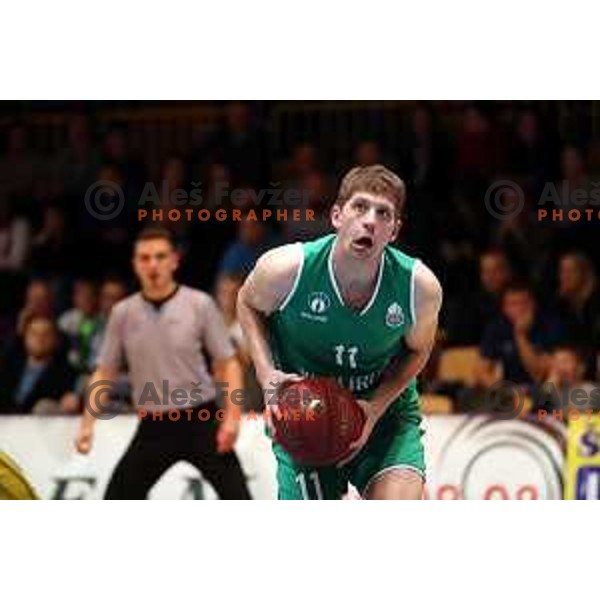 Ruzic in action during Nova KBM league basketball match between Hopsi Polzela and Ilirija in Polzela Sports Hall, Slovenia on November 11, 2017