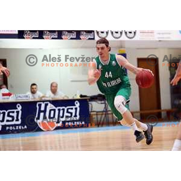 Luka Voncina in action during Nova KBM league basketball match between Hopsi Polzela and Ilirija in Polzela Sports Hall, Slovenia on November 11, 2017