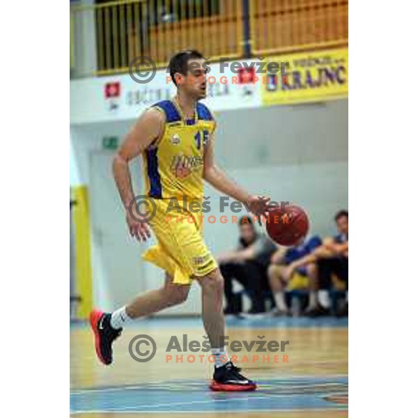 Simo Atanackovic in action during Nova KBM league basketball match between Hopsi Polzela and Ilirija in Polzela Sports Hall, Slovenia on November 11, 2017