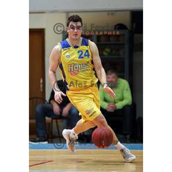 Tjaz Rotar in action during Nova KBM league basketball match between Hopsi Polzela and Ilirija in Polzela Sports Hall, Slovenia on November 11, 2017