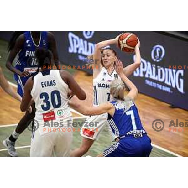 Rebeka Abramovic in action during FIBA Women\'s EuroBasket 2019 Qualifiers match between Slovenia and Finland in Celje, Slovenia on November 15, 2017