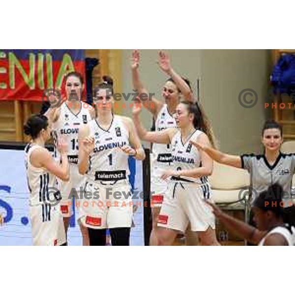 Eva Lisec, Annamaria Prezelj in action during FIBA Women\'s EuroBasket 2019 Qualifiers match between Slovenia and Finland in Celje, Slovenia on November 15, 2017