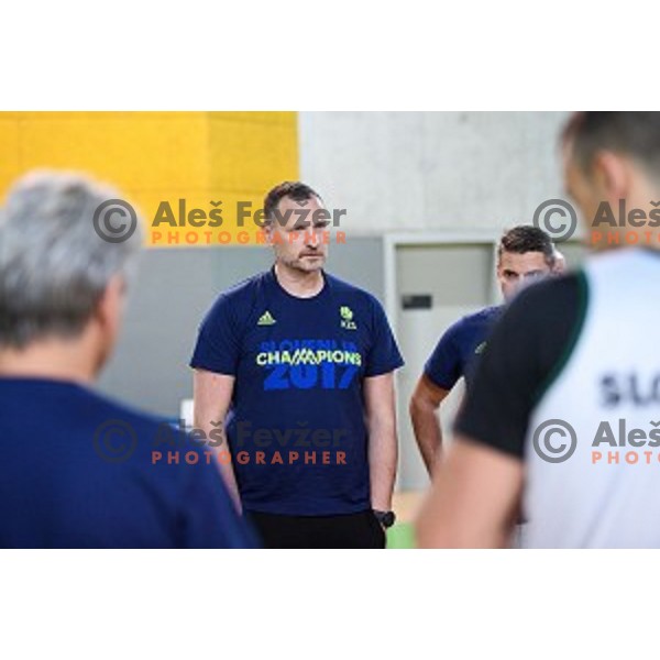 Rado Trifunovic in action during training of the Slovenian national basketball team in Arena Stozice, Ljubljana, Slovenia on November 20, 2017