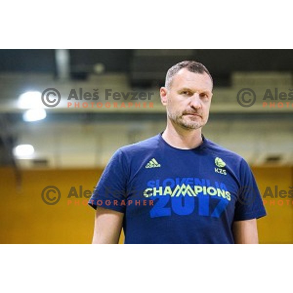 Rado Trifunovic in action during training of the Slovenian national basketball team in Arena Stozice, Ljubljana, Slovenia on November 20, 2017
