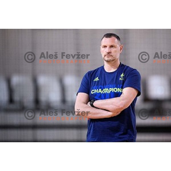 Rado Trifunovic in action during training of the Slovenian national basketball team in Arena Stozice, Ljubljana, Slovenia on November 20, 2017
