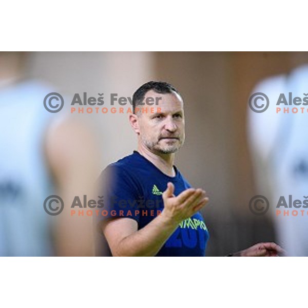 Rado Trifunovic in action during training of the Slovenian national basketball team in Arena Stozice, Ljubljana, Slovenia on November 20, 2017