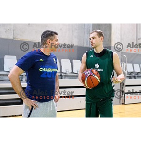 Jaka Blazic in action during training of the Slovenian national basketball team in Arena Stozice, Ljubljana, Slovenia on November 20, 2017