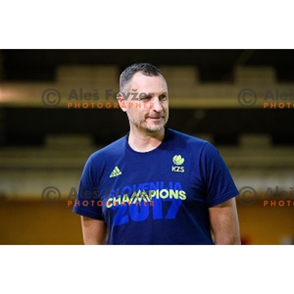 Rado Trifunovic in action during training of the Slovenian national basketball team in Arena Stozice, Ljubljana, Slovenia on November 20, 2017