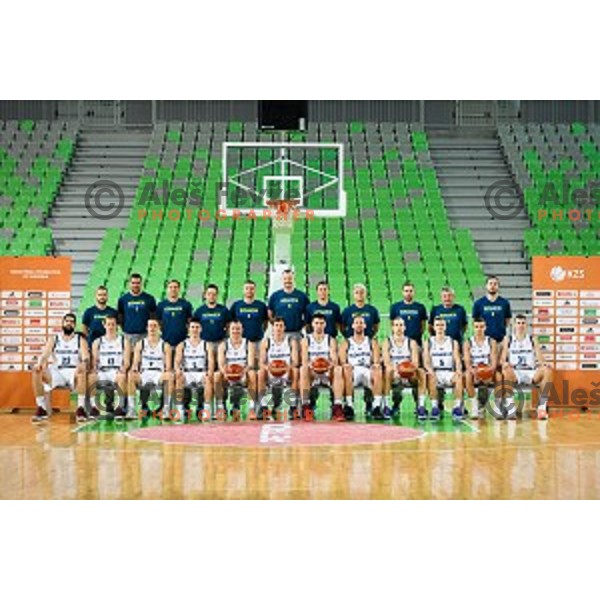 Team Slovenia in action during training of the Slovenian national basketball team in Arena Stozice, Ljubljana, Slovenia on November 21, 2017