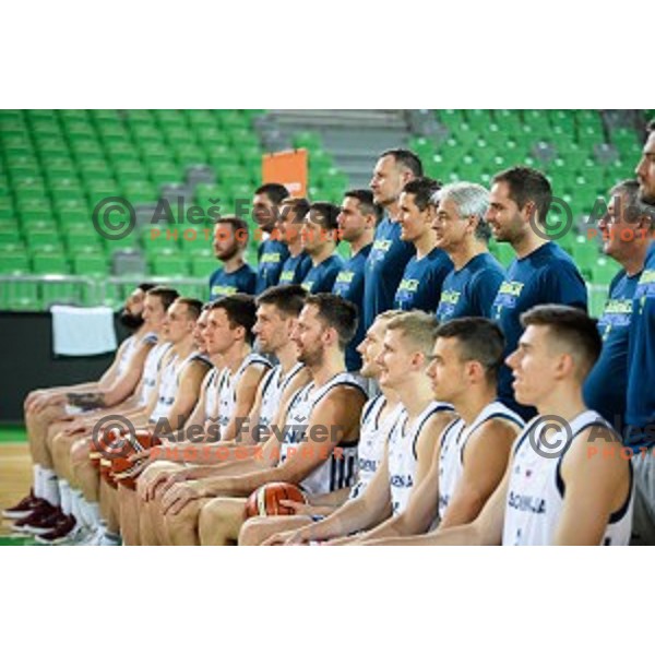 Team Slovenia in action during training of the Slovenian national basketball team in Arena Stozice, Ljubljana, Slovenia on November 21, 2017