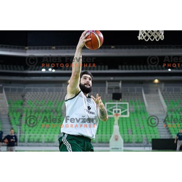Ziga Dimec in action during training of the Slovenian national basketball team in Arena Stozice, Ljubljana, Slovenia on November 21, 2017
