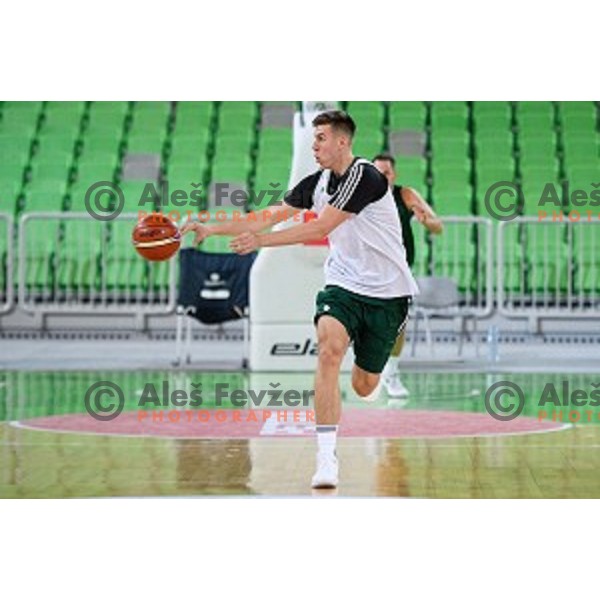 Vlatko Cancar in action during training of the Slovenian national basketball team in Arena Stozice, Ljubljana, Slovenia on November 21, 2017