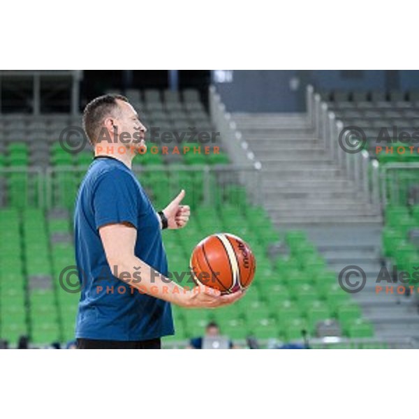 Rado Trifunovic in action during training of the Slovenian national basketball team in Arena Stozice, Ljubljana, Slovenia on November 21, 2017