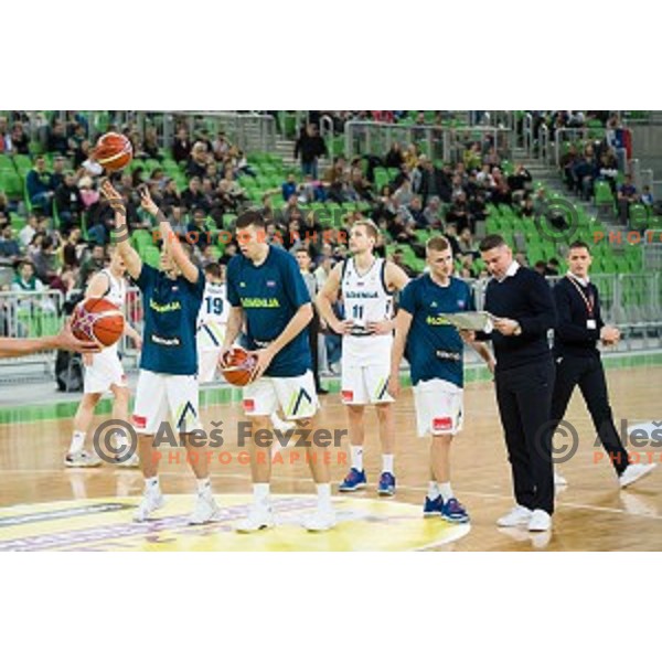 Matic Rebec, Vlatko Cancar in action during FIBA Basketball World Cup 2019 European qualifiers basketball match between Slovenia and Belarus, Stozice Arena, Ljubljana, Slovenia on November 24, 2017
