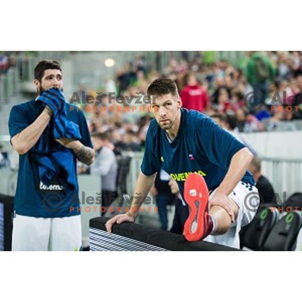 Gasper Vidmar in action during FIBA Basketball World Cup 2019 European qualifiers basketball match between Slovenia and Belarus, Stozice Arena, Ljubljana, Slovenia on November 24, 2017