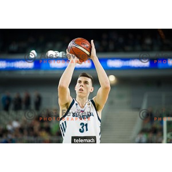 Vlatko Cancar in action during FIBA Basketball World Cup 2019 European qualifiers basketball match between Slovenia and Belarus, Stozice Arena, Ljubljana, Slovenia on November 24, 2017