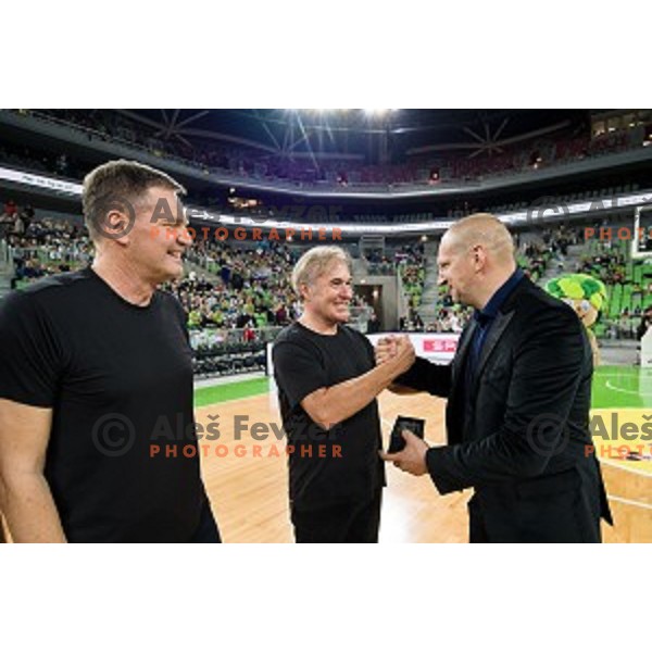 in action during FIBA Basketball World Cup 2019 European qualifiers basketball match between Slovenia and Belarus, Stozice Arena, Ljubljana, Slovenia on November 24, 2017