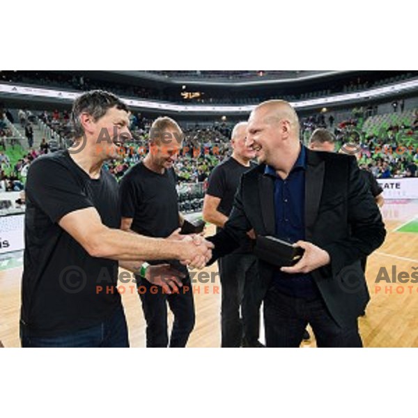 in action during FIBA Basketball World Cup 2019 European qualifiers basketball match between Slovenia and Belarus, Stozice Arena, Ljubljana, Slovenia on November 24, 2017