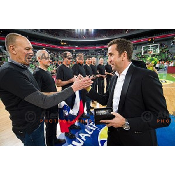 in action during FIBA Basketball World Cup 2019 European qualifiers basketball match between Slovenia and Belarus, Stozice Arena, Ljubljana, Slovenia on November 24, 2017