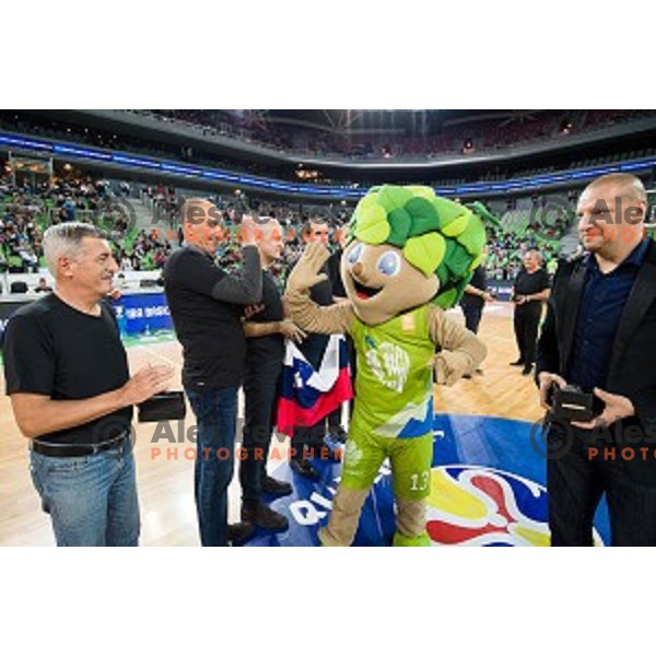 in action during FIBA Basketball World Cup 2019 European qualifiers basketball match between Slovenia and Belarus, Stozice Arena, Ljubljana, Slovenia on November 24, 2017