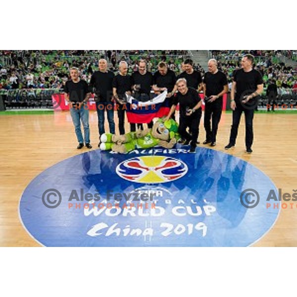 in action during FIBA Basketball World Cup 2019 European qualifiers basketball match between Slovenia and Belarus, Stozice Arena, Ljubljana, Slovenia on November 24, 2017