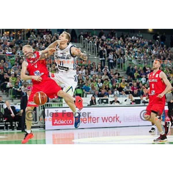 Jaka Blazic in action during FIBA Basketball World Cup 2019 European qualifiers basketball match between Slovenia and Belarus, Stozice Arena, Ljubljana, Slovenia on November 24, 2017