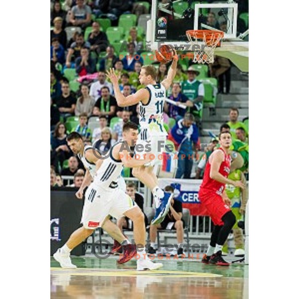 Jaka Blazic in action during FIBA Basketball World Cup 2019 European qualifiers basketball match between Slovenia and Belarus, Stozice Arena, Ljubljana, Slovenia on November 24, 2017