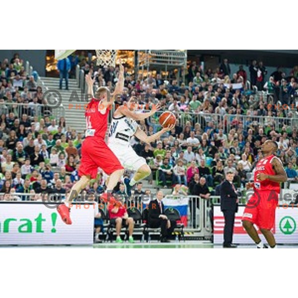 Luka Rupnik in action during FIBA Basketball World Cup 2019 European qualifiers basketball match between Slovenia and Belarus, Stozice Arena, Ljubljana, Slovenia on November 24, 2017