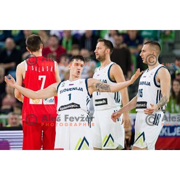 Matic Rebec in action during FIBA Basketball World Cup 2019 European qualifiers basketball match between Slovenia and Belarus, Stozice Arena, Ljubljana, Slovenia on November 24, 2017