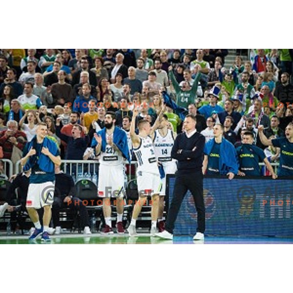 Team Slovenia in action during FIBA Basketball World Cup 2019 European qualifiers basketball match between Slovenia and Belarus, Stozice Arena, Ljubljana, Slovenia on November 24, 2017