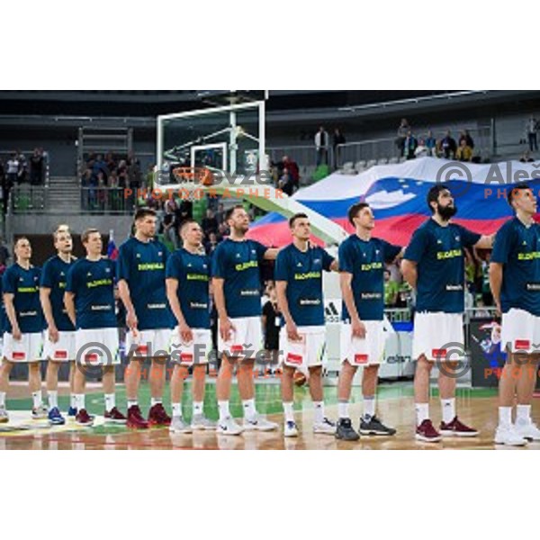 Team Slovenia in action during FIBA Basketball World Cup 2019 European qualifiers basketball match between Slovenia and Belarus, Stozice Arena, Ljubljana, Slovenia on November 24, 2017