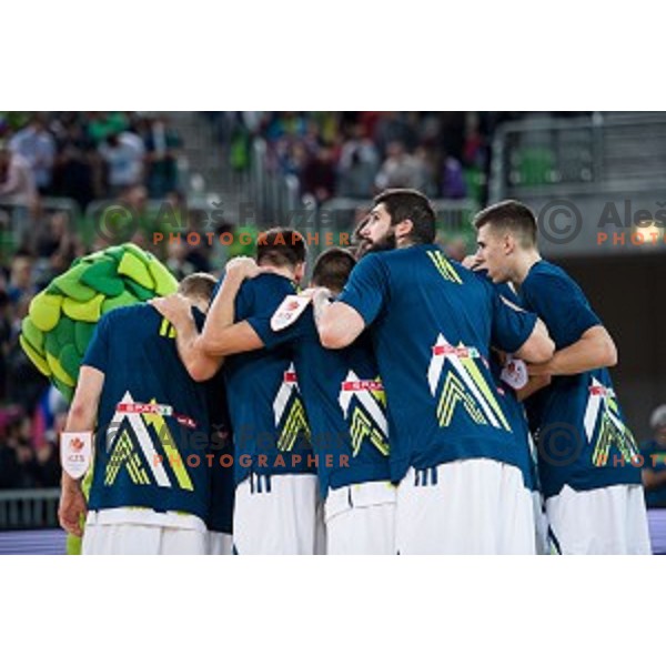 Team Slovenia in action during FIBA Basketball World Cup 2019 European qualifiers basketball match between Slovenia and Belarus, Stozice Arena, Ljubljana, Slovenia on November 24, 2017