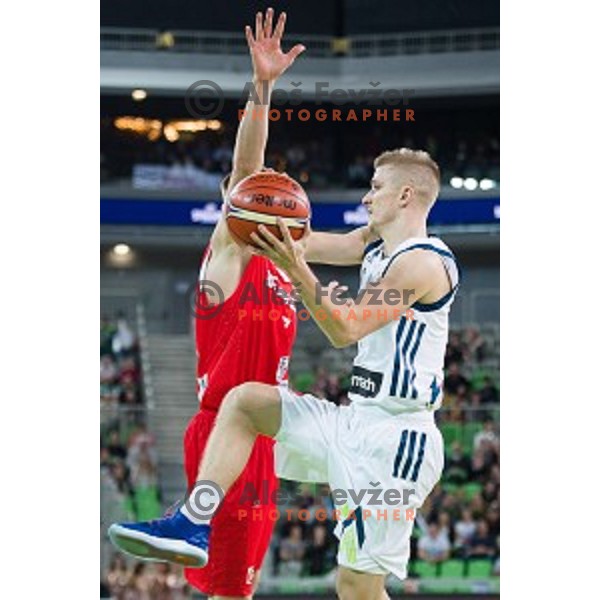Luka Rupnik in action during FIBA Basketball World Cup 2019 European qualifiers basketball match between Slovenia and Belarus, Stozice Arena, Ljubljana, Slovenia on November 24, 2017